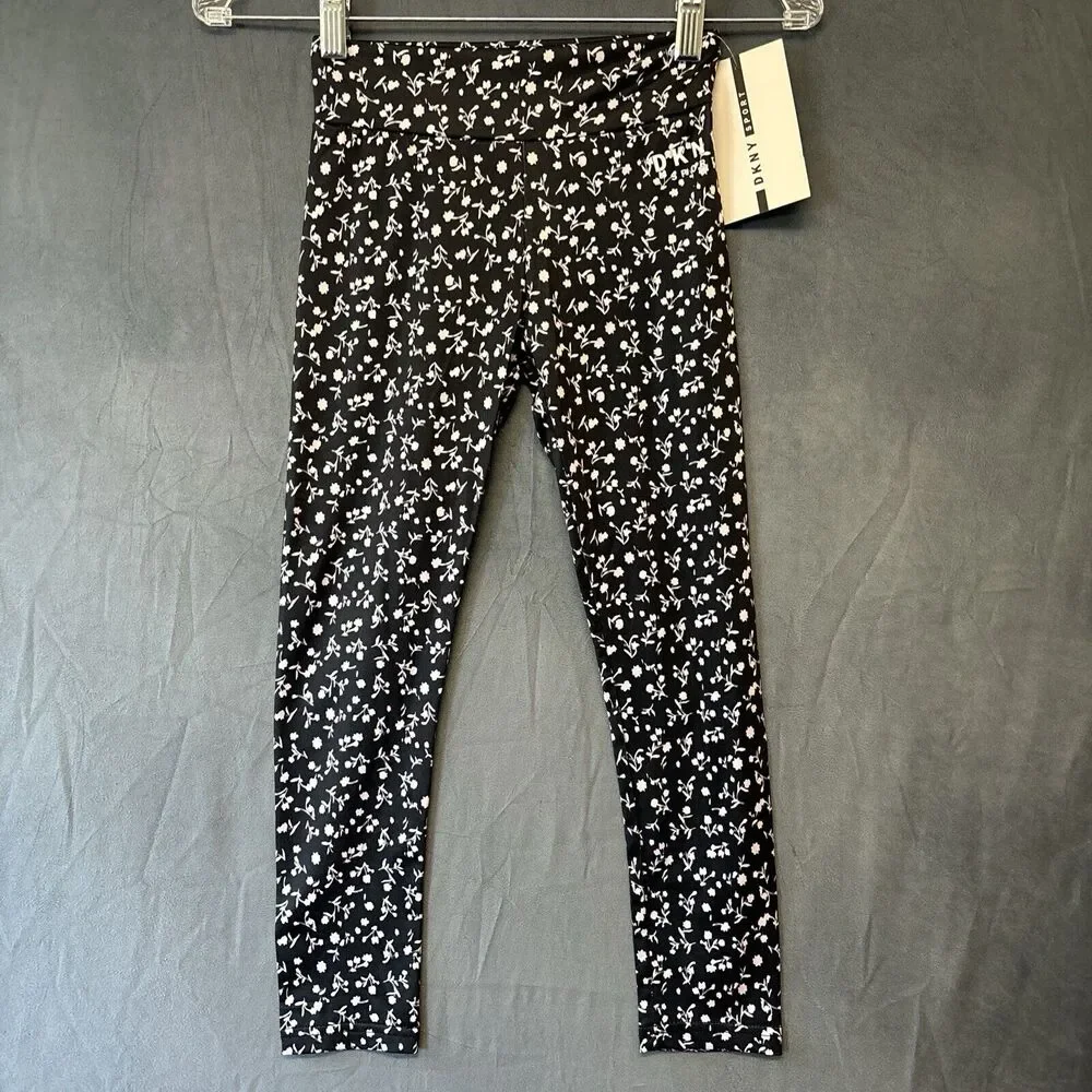 DKNY Leggings Girl's 7 Floral Cottage Workout Yoga Exercise Cutesy Soft Girl